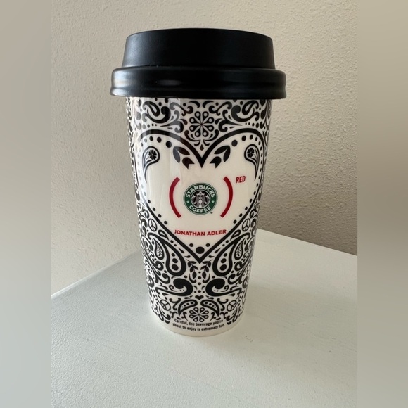 Jonathan Adler Other - Starbucks x Jonathan Adler | Red 12 oz Ceramic Travel Mug Limited Edition 2010